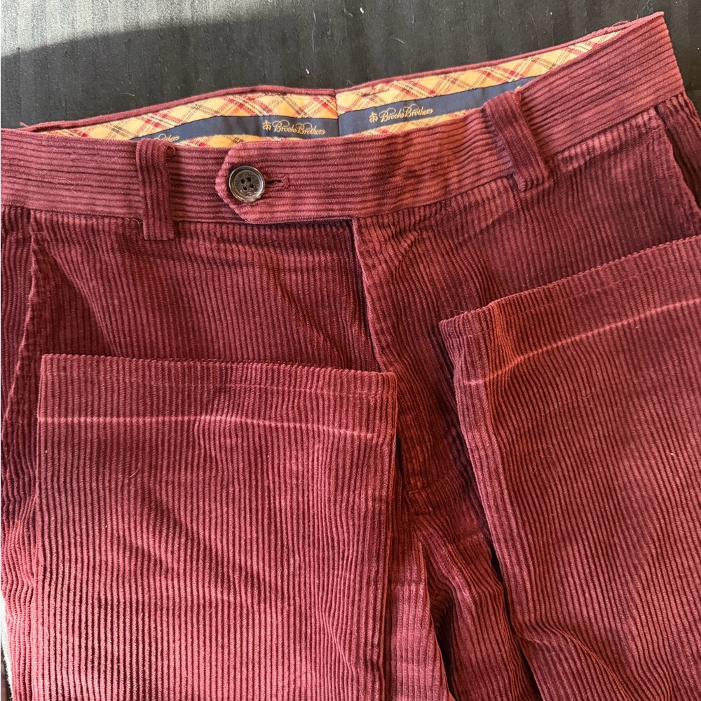 Brooks Brothers Men's Wine Corduroy Pants